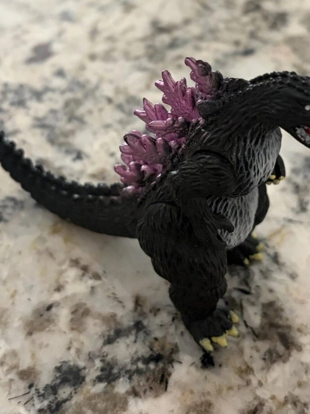 Vintage Godzilla Monster Figure 3.5in Black Pink